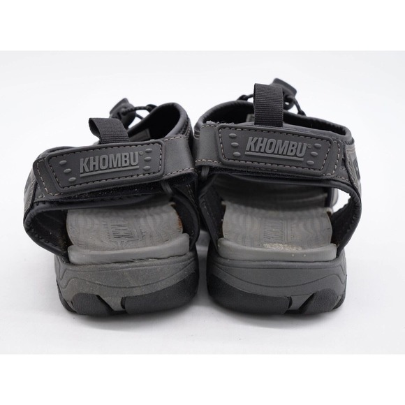 Khombu Harry Mens 8 Sandals Black Faux Leather Fisherman Drawstring Shoes - Picture 8 of 10